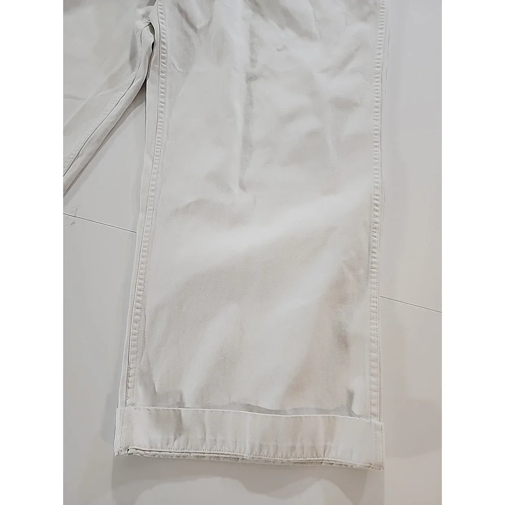 Vtg 90's Polo Ralph Lauren Dungarees White Canvas Workwear Utility Pants‎ 41X29
